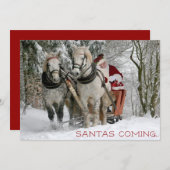 Cartes Pour Fêtes Annuelles Santas à venir (Devant / Derrière)