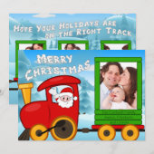 Cartes Pour Fêtes Annuelles Santa's Christmas Train (Devant / Derrière)