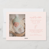 Cartes Pour Fêtes Annuelles Santa's Helper Christmas Peach Birth Announcement (Dos)