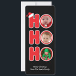Cartes Pour Fêtes Annuelles Santas Ho Ho Ho Christmas Photo personnalisée<br><div class="desc">Joyeux Noël rouge noir et blanc Père Noël Ho Ho photo cadre modèle...  ajoutez trois de vos propres photos et SMS saluant à cette amusante carte à plat de Noël.. idéale pour un usage personnel et professionnel... faites de vos cartes spéciales cette année avec Ricaso modèles photo</div>