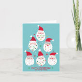 Cartes Pour Fêtes Annuelles Santas mignonnes aux hardes festives (Devant)