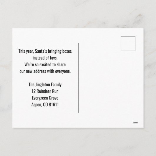 Cartes Pour Fêtes Annuelles Santa's Moving Boxes with Reindeer on Golf Course (Dos)