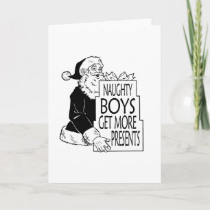 CARTES POUR FÊTES ANNUELLES SANTAS NAUGHTY GARÇONS OBTENEZ PLUS DE PRÉSENTS -.