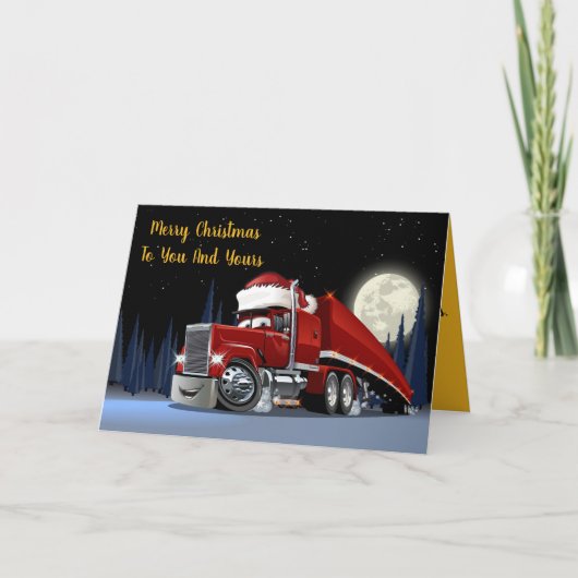 Cartes Pour Fêtes Annuelles Santa's Semi-Truck (Devant)