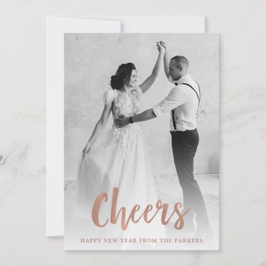 Cartes Pour Fêtes Annuelles Santé | Rose Gold Happy New Year Photo (Devant)