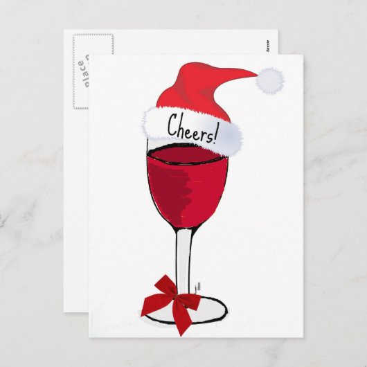 Cartes Pour Fêtes Annuelles Santé! VACANCES VINS ROUGES IMPRIMER par fraise (Devant / Derrière)