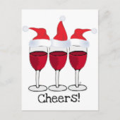 CARTES POUR FÊTES ANNUELLES SANTÉ! VINS ROUGES ET NOËL CASQUETTES IMPRIMER (Devant)