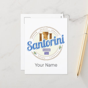 Cartes Pour Fêtes Annuelles Santorin Grèce Ile Vintage des Cyclades de l'Egée