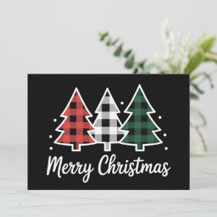 Cartes Pour Fêtes Annuelles Sapin de Noël à carreaux Joyeux Noël