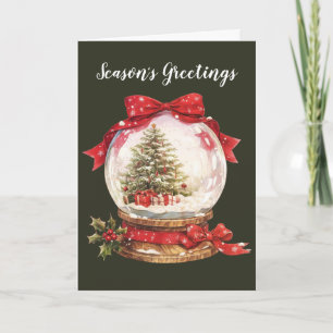 Cartes Pour Fêtes Annuelles Sapin de Noël à l'intérieur d'une boule à neige