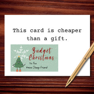 Cartes Pour Fêtes Annuelles Sapin de Noël à petit budget Sarcasme Fêtes