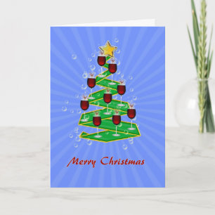 Cartes Pour Fêtes Annuelles Sapin de Noël avec du Vin