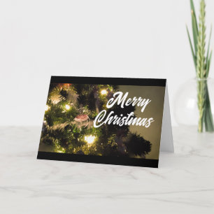 Cartes Pour Fêtes Annuelles Sapin de Noël avec lumières blanches en étoile