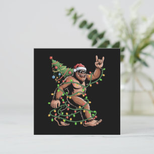 Cartes Pour Fêtes Annuelles Sapin de Noël Bigfoot Lumières Xmas Sasquatch
