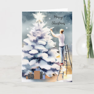 Cartes Pour Fêtes Annuelles Sapin de Noël blanc