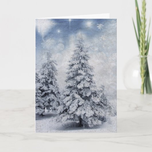 Cartes Pour Fêtes Annuelles Sapin de Noël blanc (Devant)