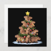 Cartes Pour Fêtes Annuelles Sapin de Noël Capybara Cadeau Drôle de Noël Capy (Devant / Derrière)