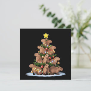 Cartes Pour Fêtes Annuelles Sapin de Noël Capybara Cadeau Drôle de Noël Capy