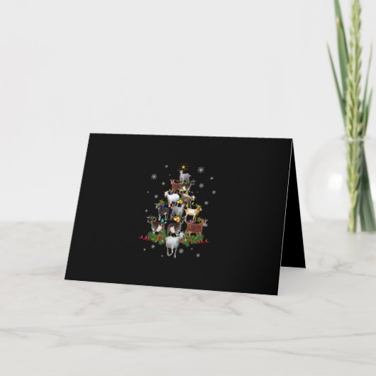 Cartes Pour Fêtes Annuelles Sapin de Noël Chèvre Chèvre Noël (Devant)