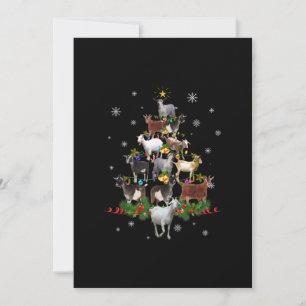 Cartes Pour Fêtes Annuelles Sapin de Noël Chèvre Neige Chèvre Xmas