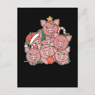 Cartes Pour Fêtes Annuelles Sapin de Noël Cochon Animaux Drôles de Noël