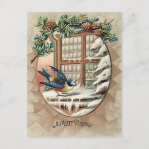 Cartes Pour Fêtes Annuelles Sapin de Noël Cône de Pin Oiseau de Noël