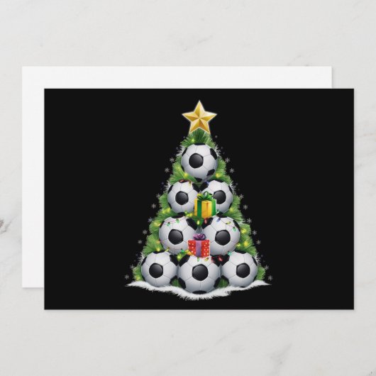 Cartes Pour Fêtes Annuelles Sapin de Noël de football Joueur garçons Xmas (Devant / Derrière)