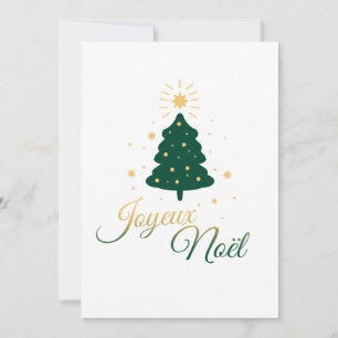 Cartes Pour Fêtes Annuelles Sapin de Noël doré et vert : style festif