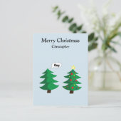 Cartes Pour Fêtes Annuelles Sapin de Noël drôle (Debout devant)