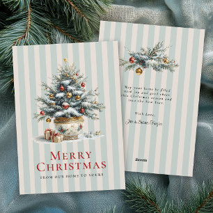 Cartes Pour Fêtes Annuelles Sapin de Noël élégant dans un pot en porcelaine