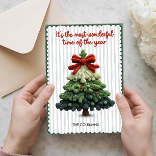 Cartes Pour Fêtes Annuelles Sapin de Noël élégant non photo vert bleu