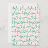 Cartes Pour Fêtes Annuelles Sapin de Noël élégant rose vert (Dos)