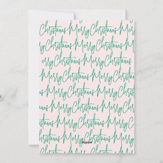 Cartes Pour Fêtes Annuelles Sapin de Noël élégant rose vert (Dos)