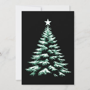 Cartes Pour Fêtes Annuelles Sapin de Noël en détresse Grunge Vert & Noir