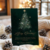 Cartes Pour Fêtes Annuelles Sapin de Noël en écriture dorée 