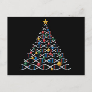 Cartes Pour Fêtes Annuelles Sapin de Noël en hélice d'ADN Professeur de biolog