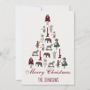 Cartes Pour Fêtes Annuelles Sapin de Noël en jouets anciens