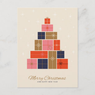 Cartes Pour Fêtes Annuelles Sapin de Noël en Pile de Cadeaux