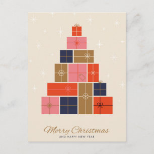 Cartes Pour Fêtes Annuelles Sapin de Noël en pile de cadeaux