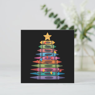 Cartes Pour Fêtes Annuelles Sapin de Noël fait de crayons de couleur Vie d'ens