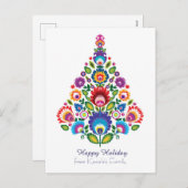 Cartes Pour Fêtes Annuelles 🎄 sapin de Noël - folklore [blanc] (Devant / Derrière)