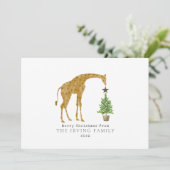 Cartes Pour Fêtes Annuelles Sapin de Noël girafe (Debout devant)