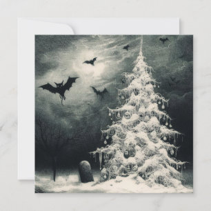 Cartes Pour Fêtes Annuelles Sapin de Noël gothique avec chauves-souris effraya