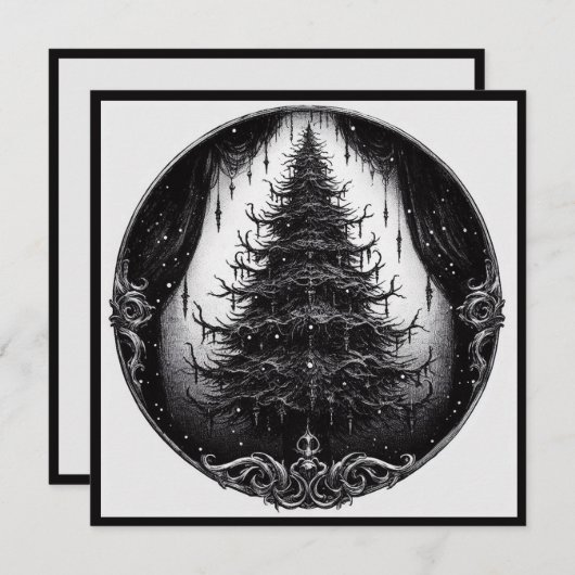 Cartes Pour Fêtes Annuelles Sapin de Noël gothique Noël goth (Devant / Derrière)