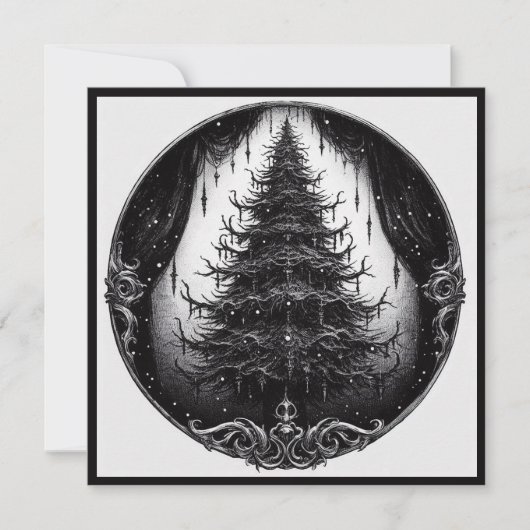 Cartes Pour Fêtes Annuelles Sapin de Noël gothique Noël goth (Devant)