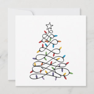 Cartes Pour Fêtes Annuelles Sapin de Noël Lumières Xmas Fête Vacances