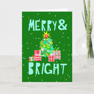 Cartes Pour Fêtes Annuelles Sapin de Noël Merry & Bright