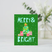 Cartes Pour Fêtes Annuelles Sapin de Noël Merry & Bright (Debout devant)