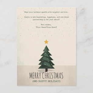 Cartes Pour Fêtes Annuelles Sapin de Noël Minimaliste Scandinave Nordique Beig