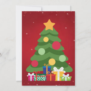 Cartes Pour Fêtes Annuelles Sapin de Noël Moderne Cadeaux Colorés et Étoile Do
